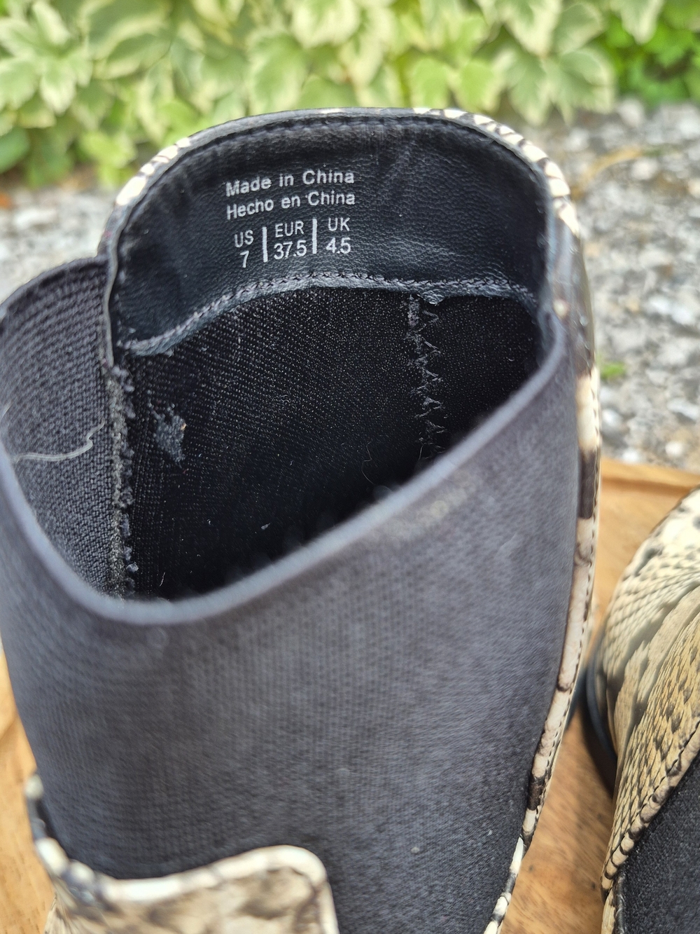 Call It Spring "Grilin" Vegan Faux Snakeskin Chelsea Ankle Boots – Size 7 - Picture 7 of 13